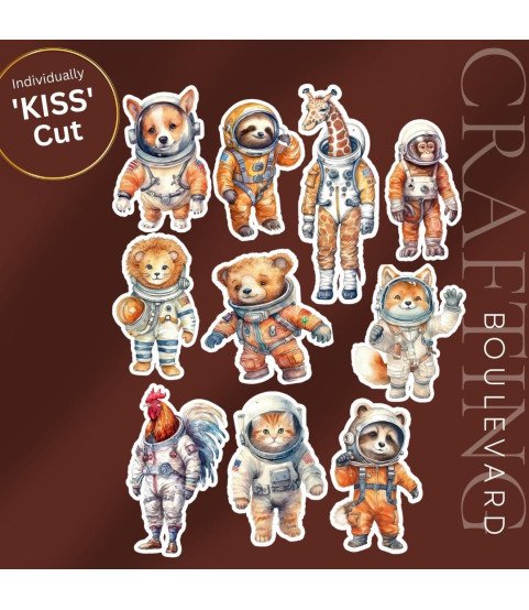 Astronaut Animals Stickers