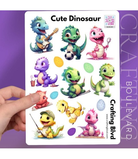 Cute Dinosaur #2 Stickers Cute Dinosaur #2 Stickers