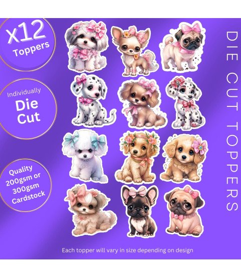 Cute Puppies #2 Die Cut Toppers Cute Puppies #2 Die Cut Toppers