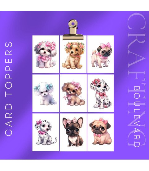 Cute Puppies #2 Card Toppers