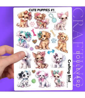 Cute Puppies #1 Card Stickers