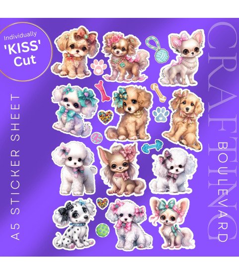 Cute Puppies #1 Card Stickers