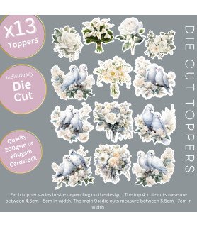 Dove Flower Bouquet Die Cut Toppers