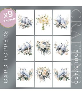 Dove Flower Bouquet Card Toppers