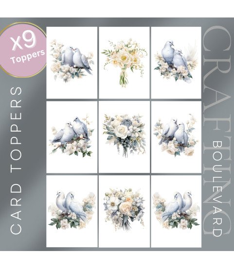 Dove Flower Bouquet Card Toppers