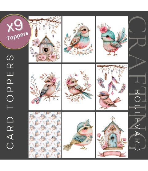 Bohemian Birds Card Toppers
