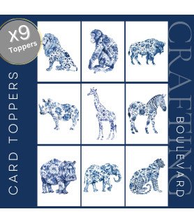 Toile de Jouy Safari #1 Card Toppers