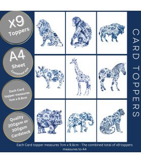 Toile de Jouy Safari #1 Card Toppers
