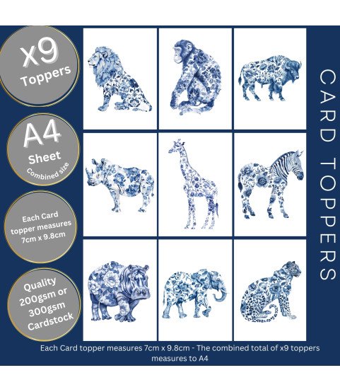 Toile de Jouy Safari #1 Card Toppers Toile de Jouy Safari #1 Card Toppers