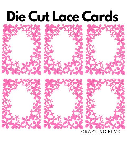 Floral Lace Frame Cardstock Die Cuts – Pack of 6
