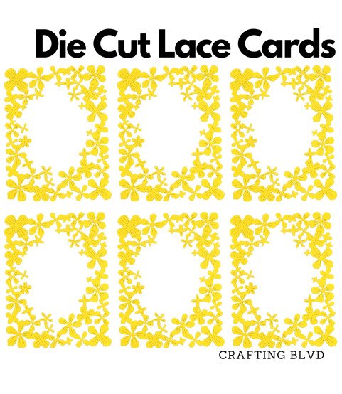Floral Lace Frame Cardstock Die Cuts – Pack of 6