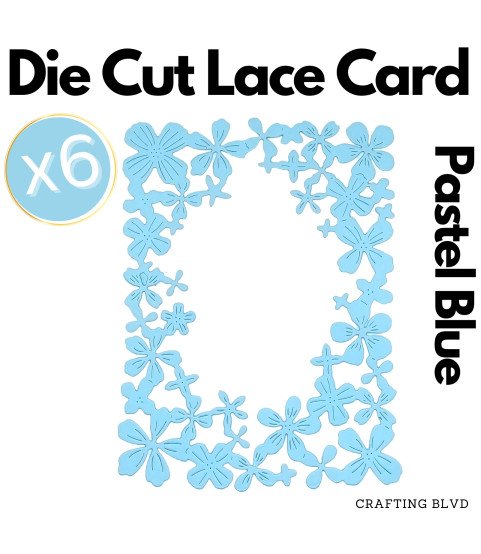 Floral Lace Frame Cardstock Die Cuts – Pack of 6