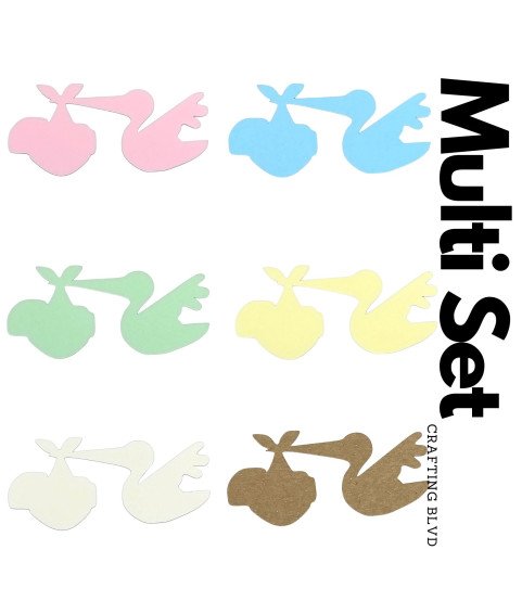 Stork Carrying Baby Cardstock Die Cuts – Pack of 6