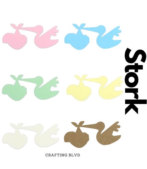 Stork Carrying Baby Cardstock Die Cuts – Pack of 6