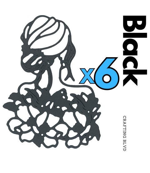 Messy Bun Lace Silhouette Cardstock Die Cuts – Pack of 6