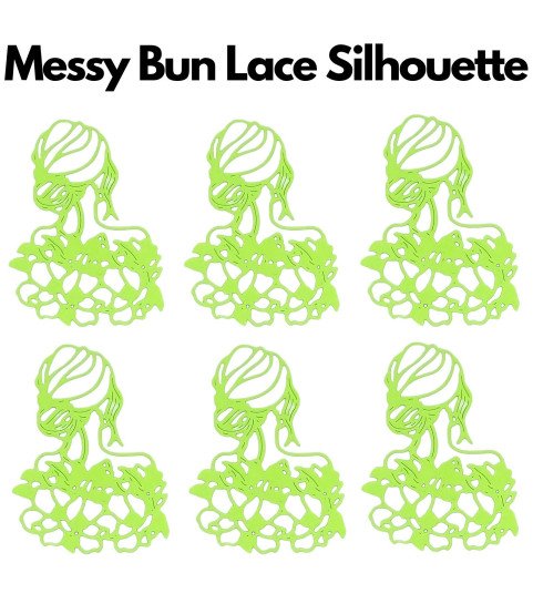 Messy Bun Lace Silhouette Cardstock Die Cuts – Pack of 6
