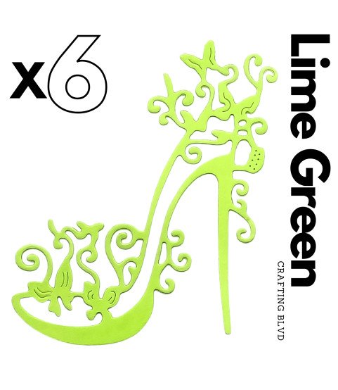 Lace Stiletto Shoe Cardstock Die Cuts – Pack of 6