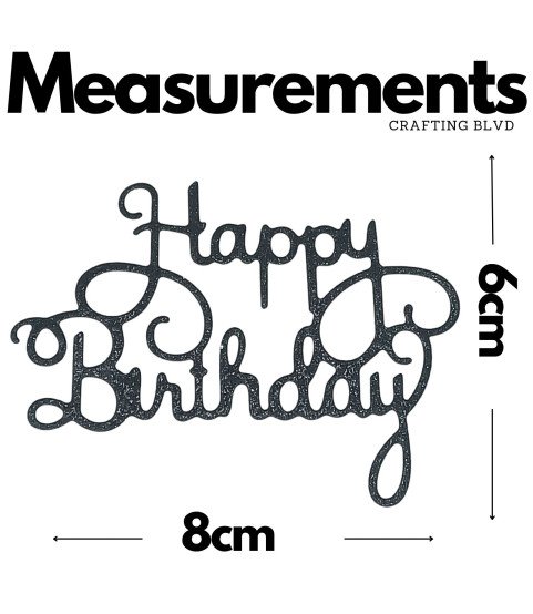 Happy Birthday Glitter Cardstock Die Cuts – Pack of 6