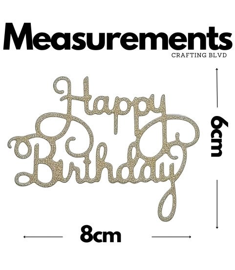 Happy Birthday Glitter Cardstock Die Cuts – Pack of 6