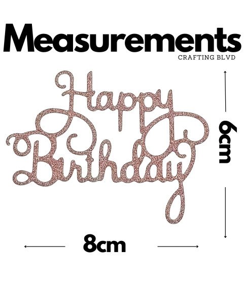 Happy Birthday Glitter Cardstock Die Cuts – Pack of 6
