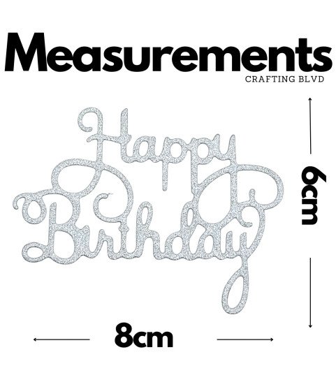 Happy Birthday Glitter Cardstock Die Cuts – Pack of 6