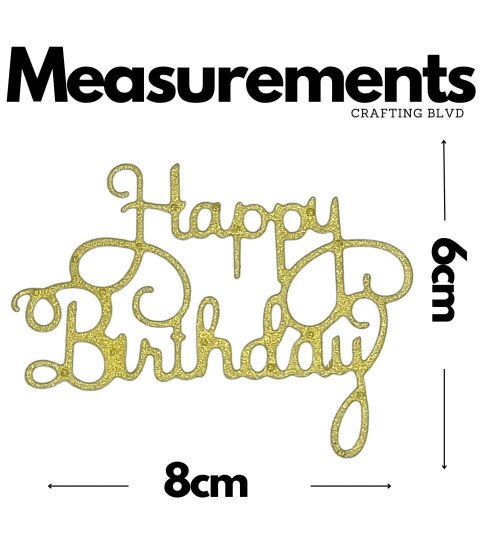 Happy Birthday Glitter Cardstock Die Cuts – Pack of 6