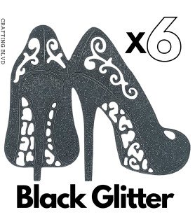 Lace High Heels Glitter Cardstock Die Cuts – Pack of 6