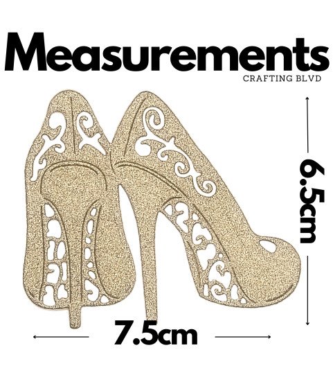 Lace High Heels Glitter Cardstock Die Cuts – Pack of 6