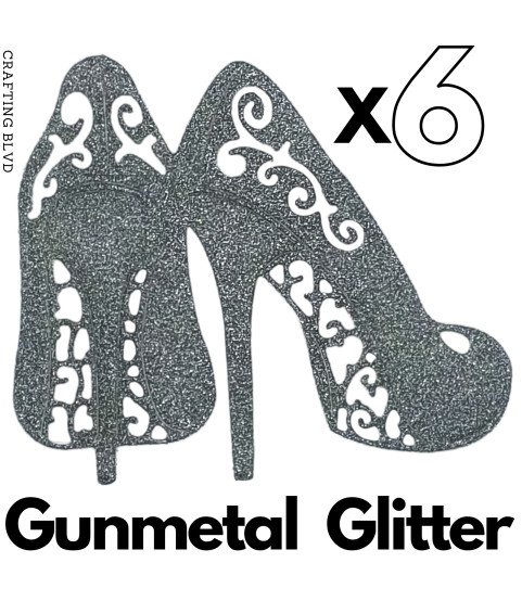 Lace High Heels Glitter Cardstock Die Cuts – Pack of 6