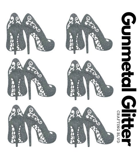 Lace High Heels Glitter Cardstock Die Cuts – Pack of 6