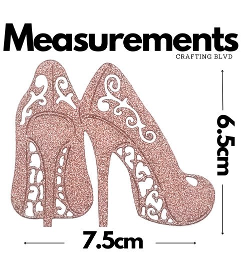 Lace High Heels Glitter Cardstock Die Cuts – Pack of 6