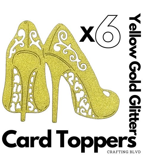 Lace High Heels Glitter Cardstock Die Cuts – Pack of 6