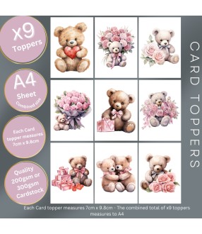VALENTINE TEDDY LOVE WEDDING CARD TOPPERS |VAL-00001