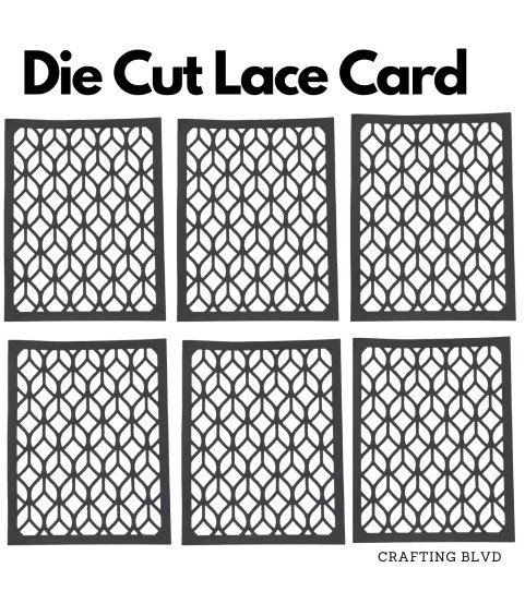 Geometric Lace Card Panel Cardstock Die Cuts – Pack of 6