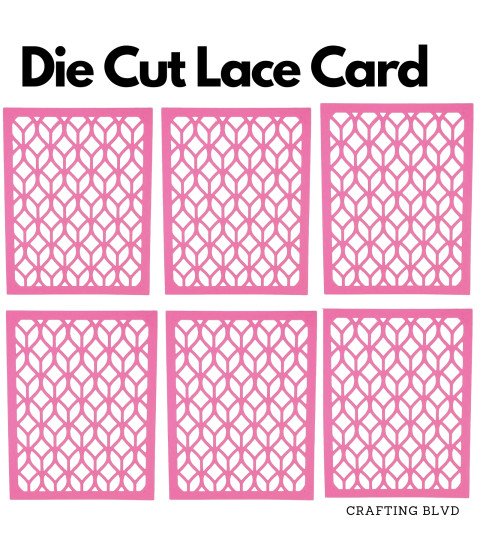 Geometric Lace Card Panel Cardstock Die Cuts – Pack of 6