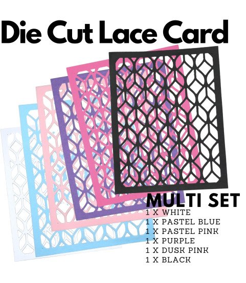 Geometric Lace Card Panel Cardstock Die Cuts – Pack of 6