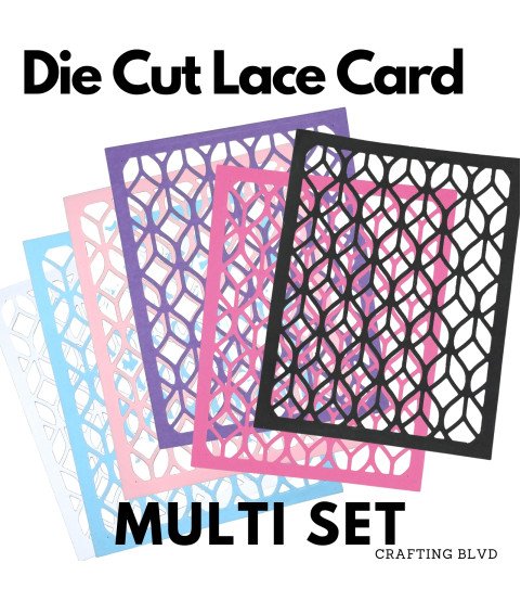 Geometric Lace Card Panel Cardstock Die Cuts – Pack of 6