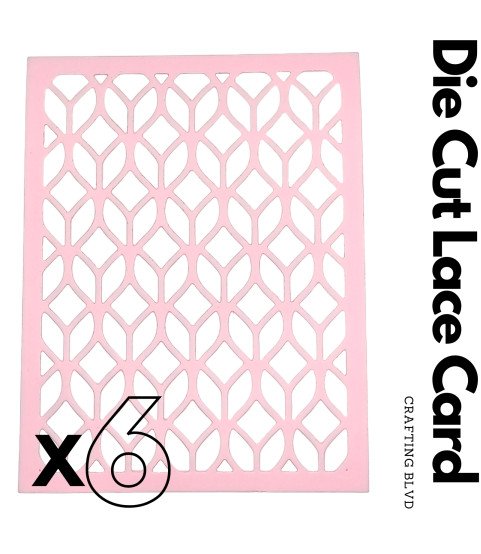 Geometric Lace Card Panel Cardstock Die Cuts – Pack of 6