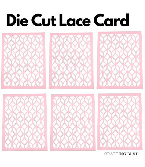 Geometric Lace Card Panel Cardstock Die Cuts – Pack of 6