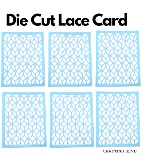 Geometric Lace Card Panel Cardstock Die Cuts – Pack of 6