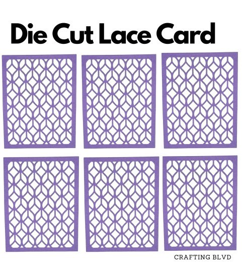 Geometric Lace Card Panel Cardstock Die Cuts – Pack of 6