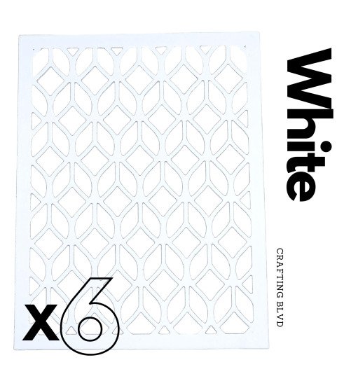 Geometric Lace Card Panel Cardstock Die Cuts – Pack of 6