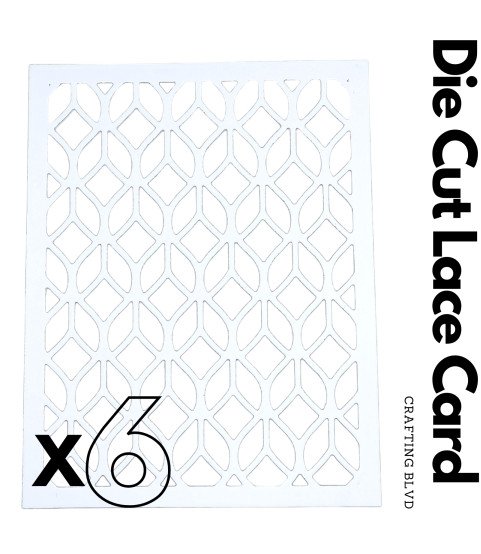 Geometric Lace Card Panel Cardstock Die Cuts – Pack of 6
