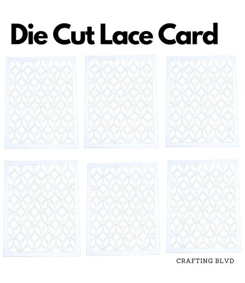Geometric Lace Card Panel Cardstock Die Cuts – Pack of 6