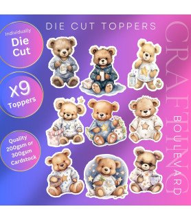 Teddy's Bedtime #1 Die Cut Toppers
