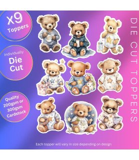 Teddy's Bedtime #1 Die Cut Toppers