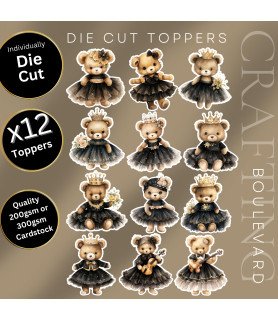Ballerina Teddy Die Cut Toppers