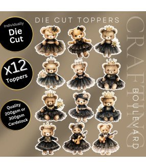 Ballerina Teddy Die Cut Toppers