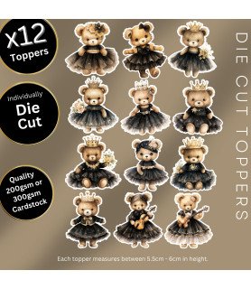 Ballerina Teddy Die Cut Toppers