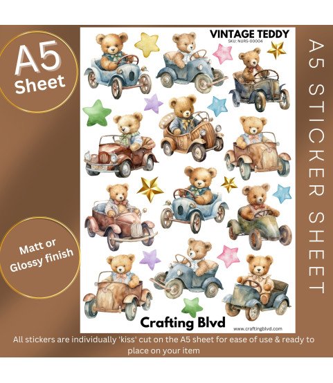 Vintage Teddy Stickers